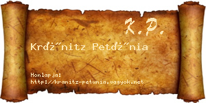 Kránitz Petúnia névjegykártya